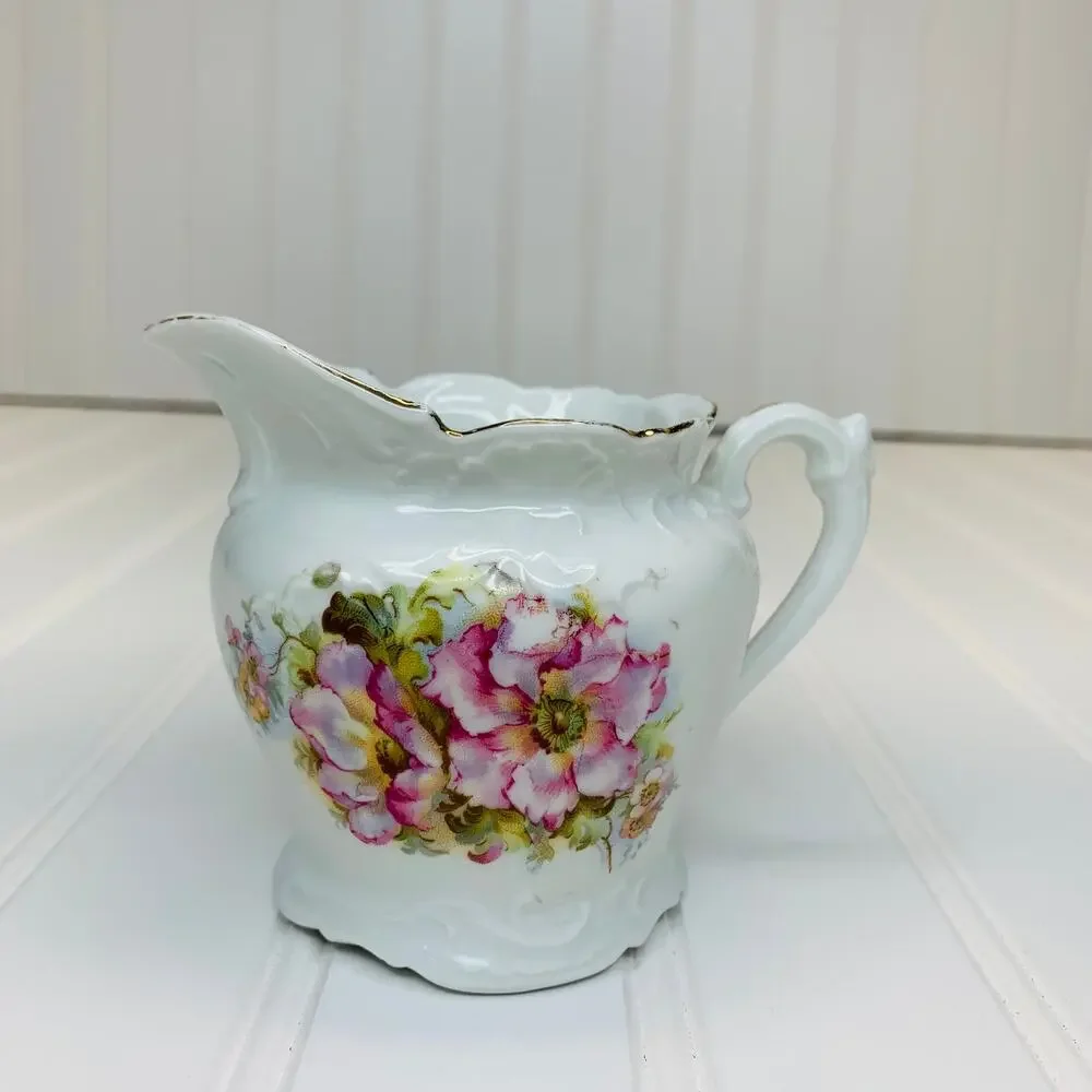 Vintage Floral Cottagecore Creamer Mini Pitcher 3.5